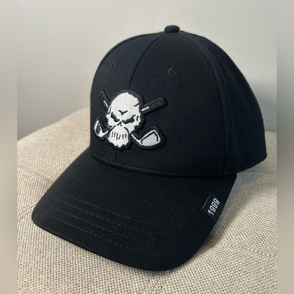 Tattoo Golf 1999 Hat Cap Billy Trix Designs One Size Black Skull Logo EUC - Picture 2 of 8